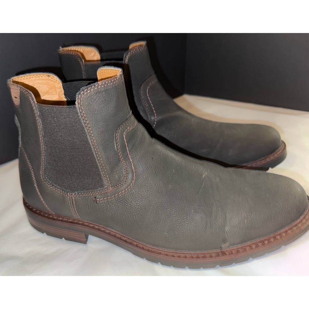 Dockers Chelsea Boots Mens 11M Dark Grey Faux Leather Pull On Ankle Boot